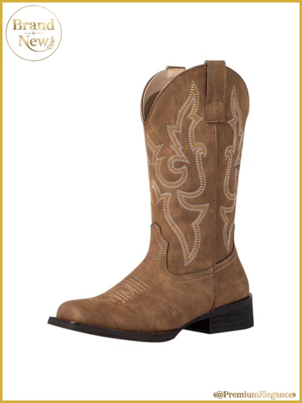 Women's Square Toe Cowboy Boots Wide Calf Western Cowgirl Riding Boots